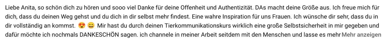 Feedback Ausbildung mediale Tierkommunikation1